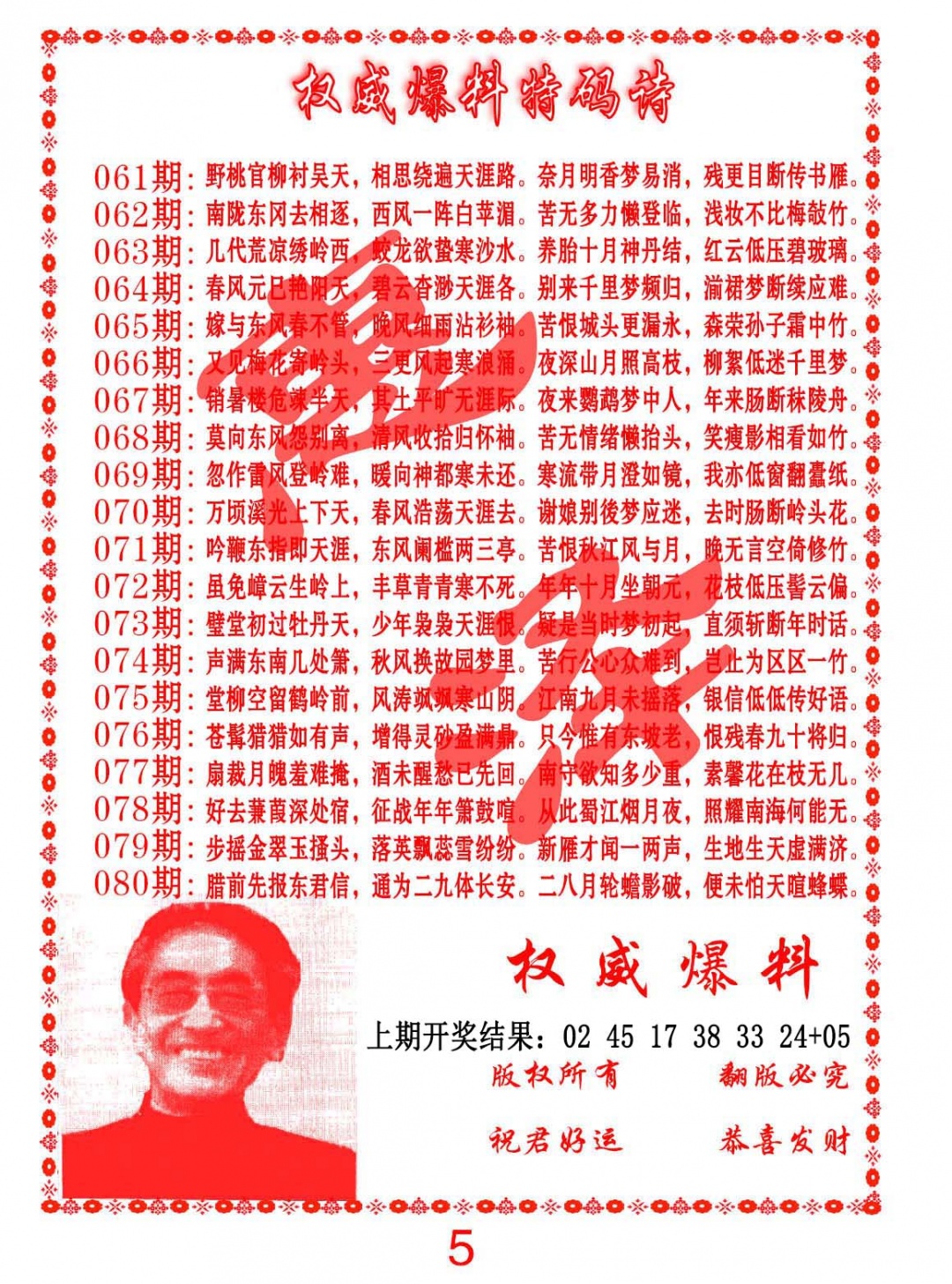 066期权威爆料特码诗[图]