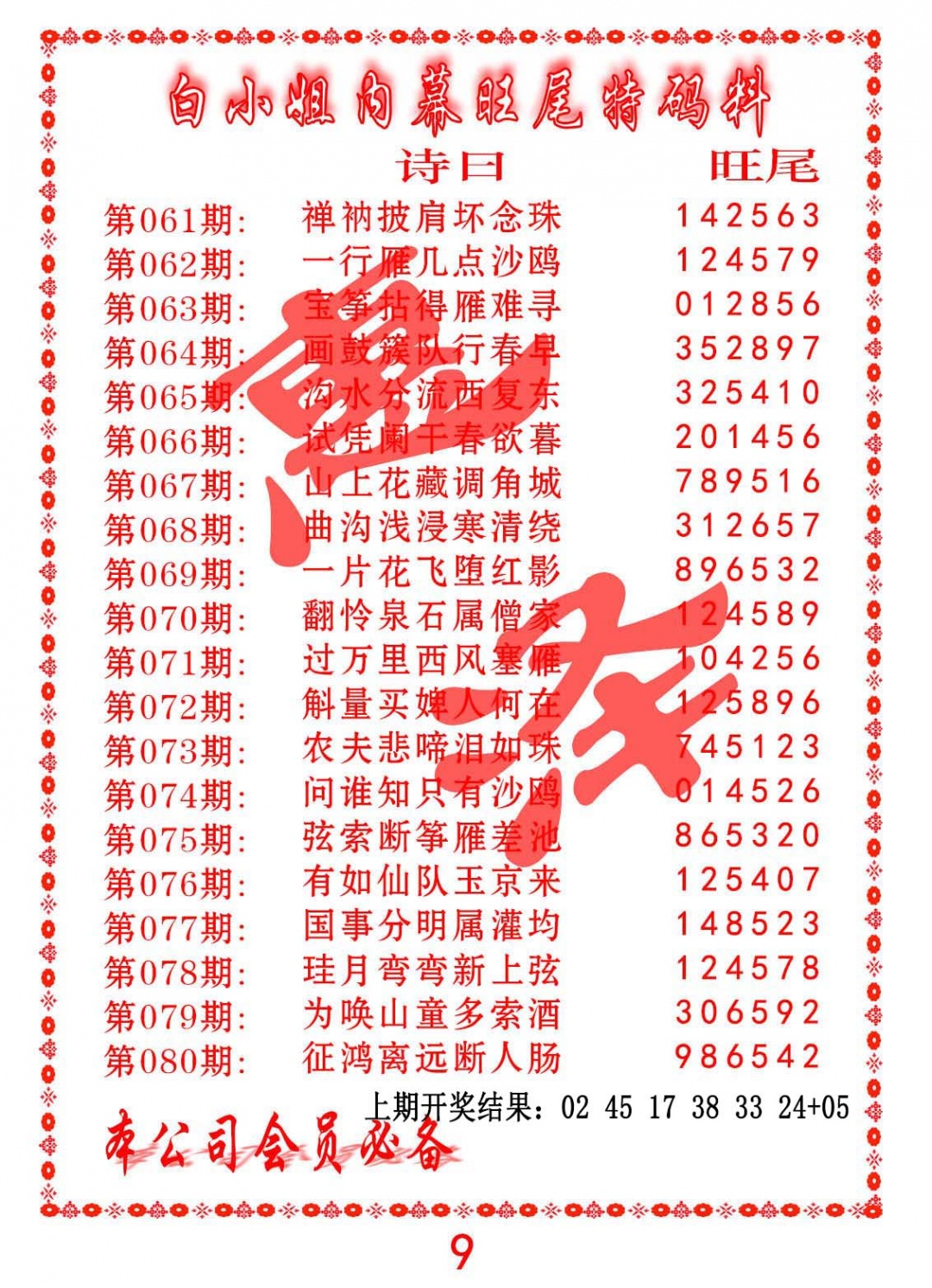 066期内幕旺尾特码料[图]