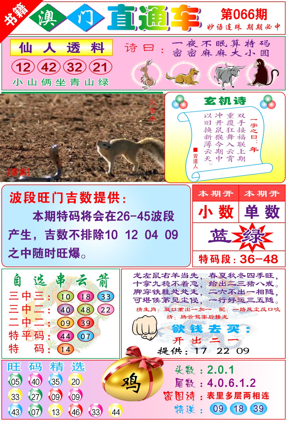 066期白姐直通车[图]