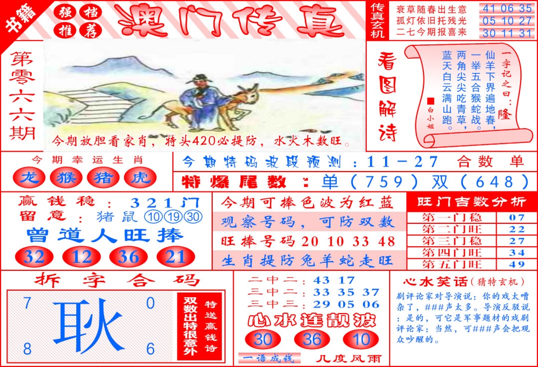 066期澳门传真玄机[图]