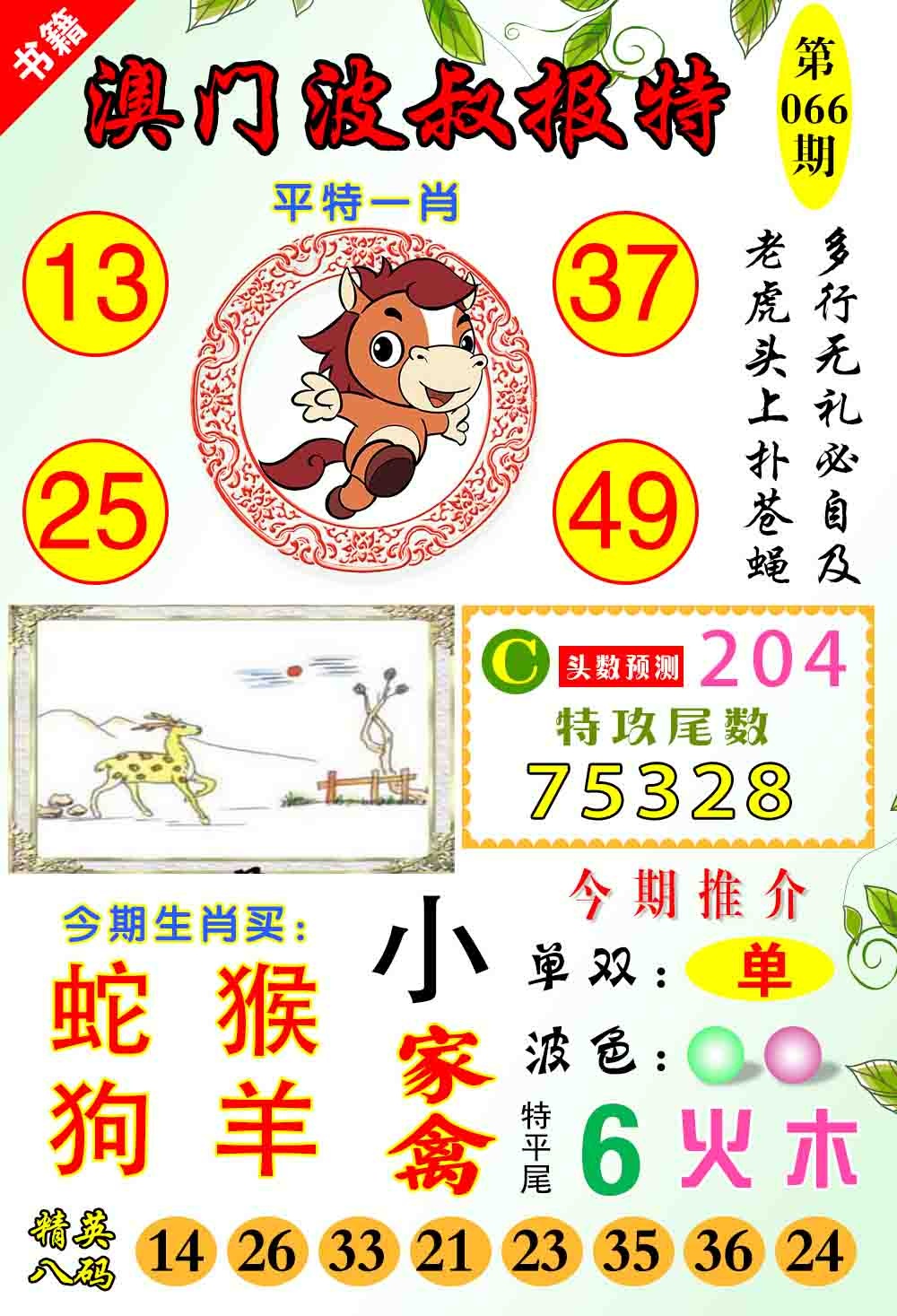 066期澳门波叔报特[图]