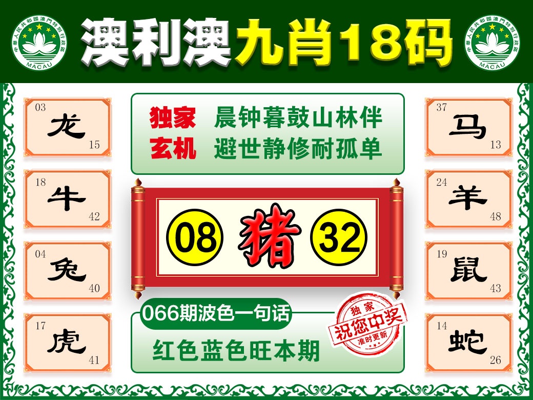 066期澳利澳九肖[图]