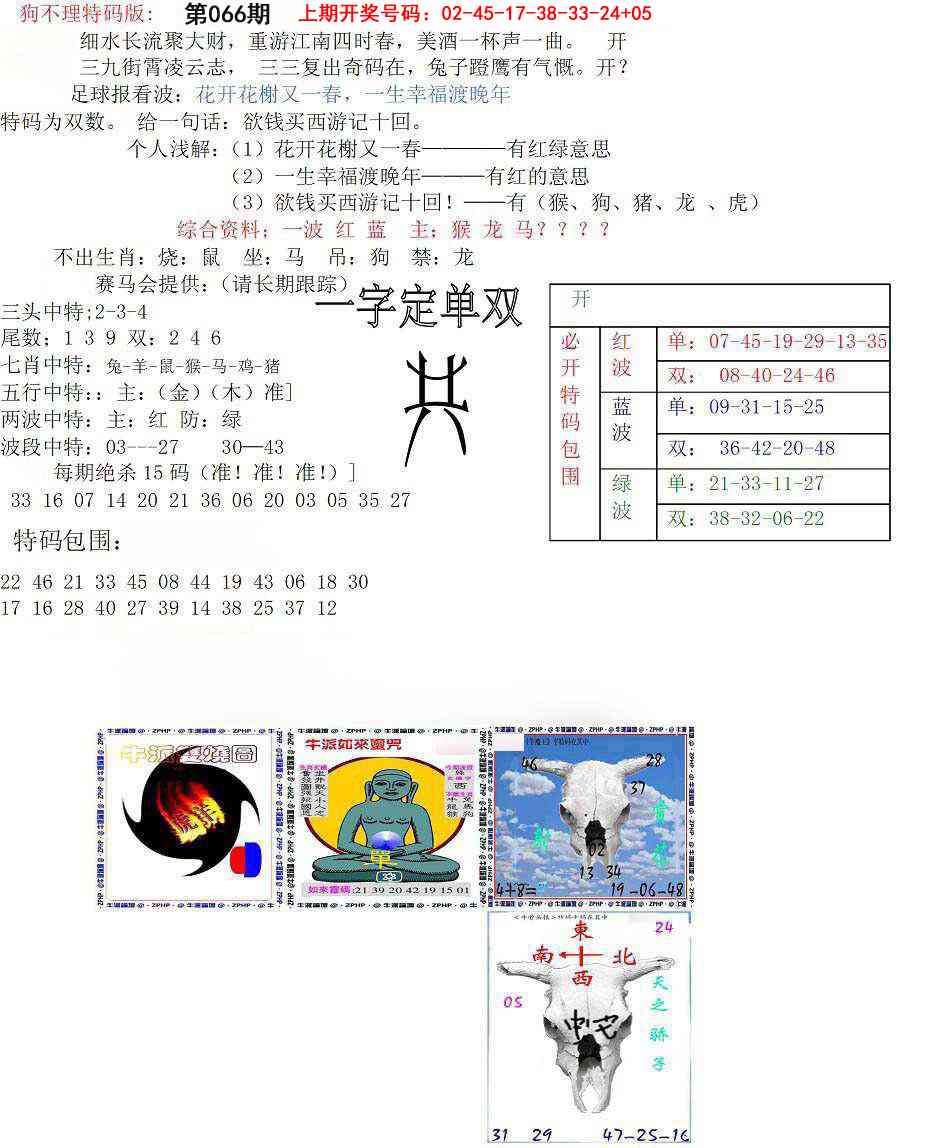 066期狗不理特码报[图]