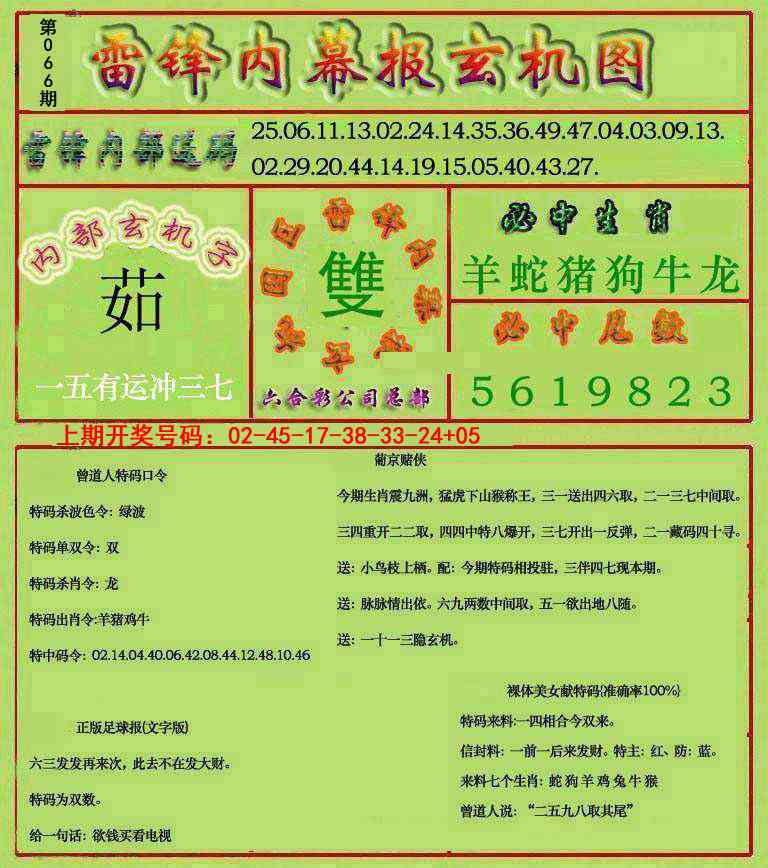 066期雷锋玄机报[图]