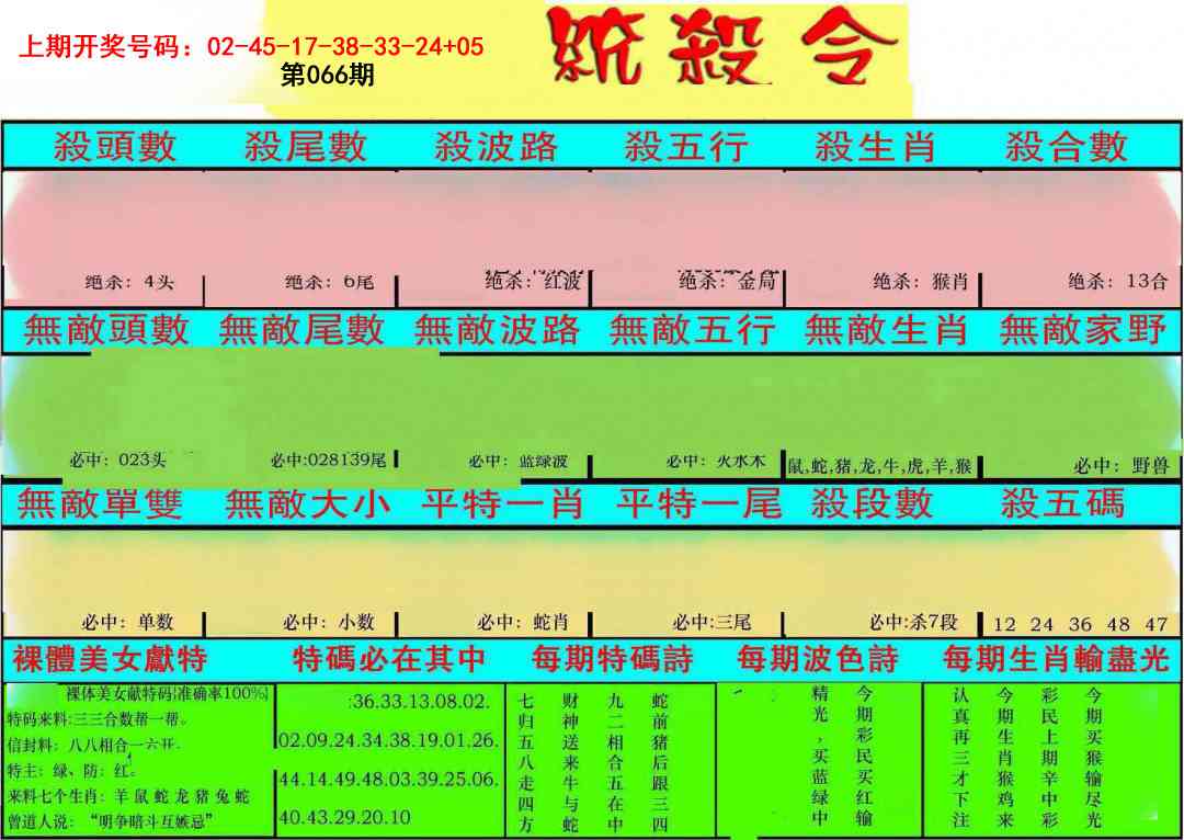 066期统杀令[图]