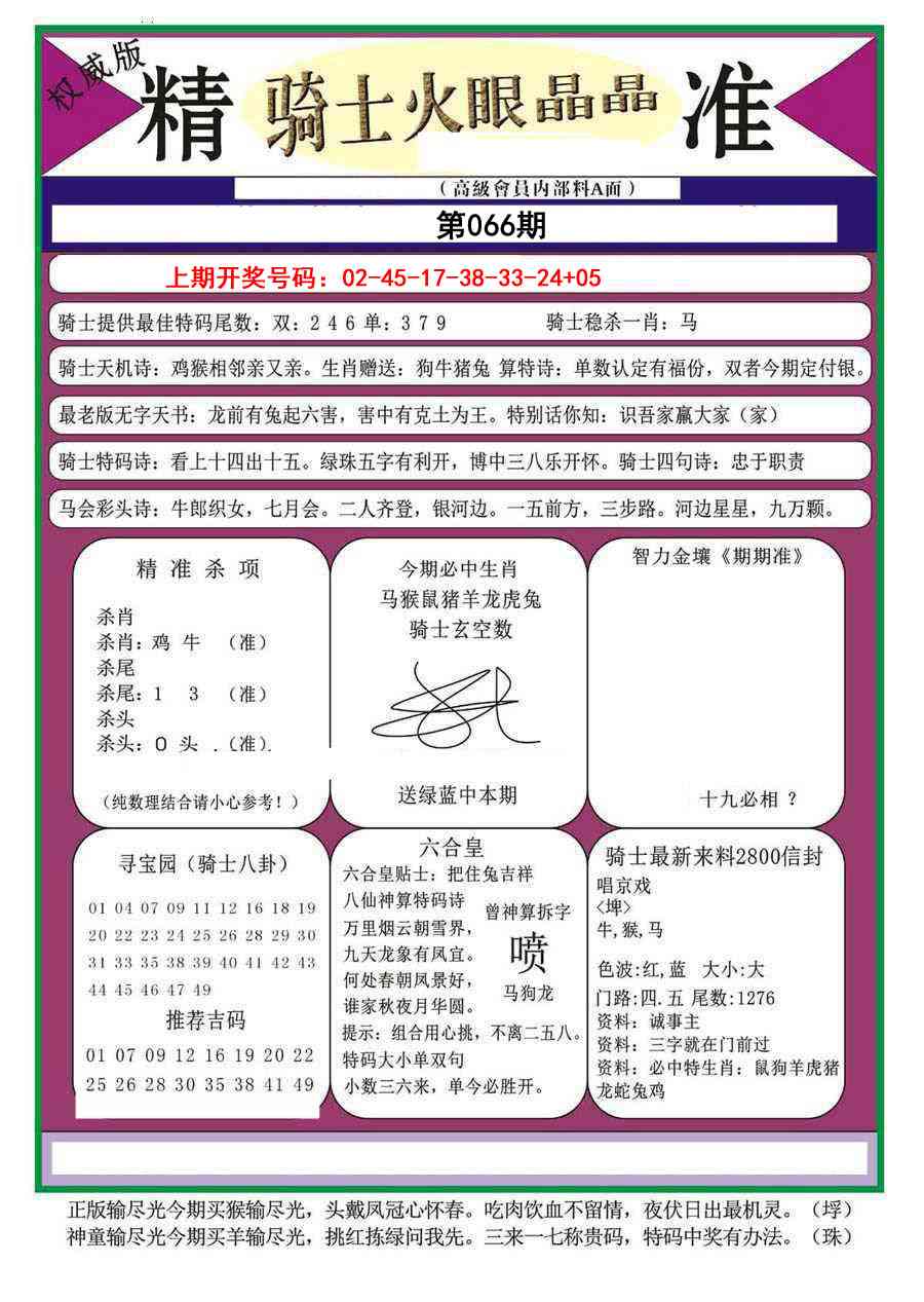 066期骑士火眼晶晶（正）[图]