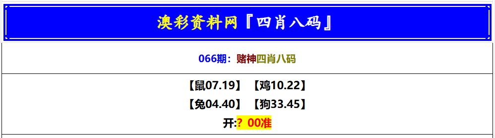 066期赌神四肖八码[图]