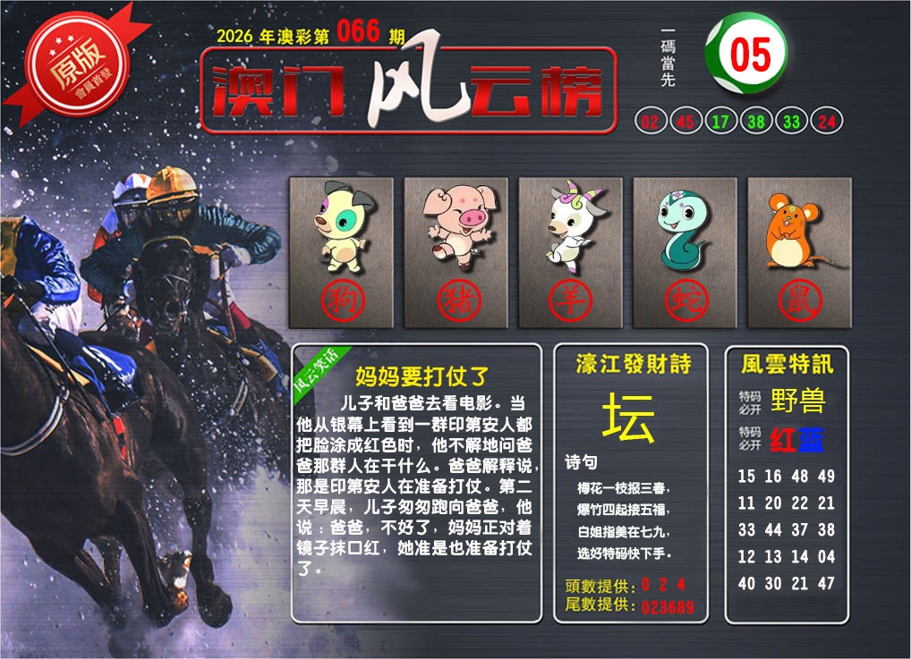 066期澳门风云榜[图]