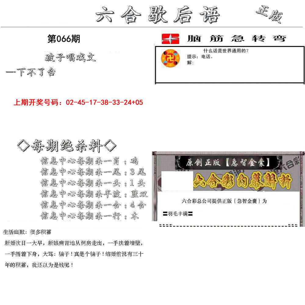 066期六合歇后语[图]