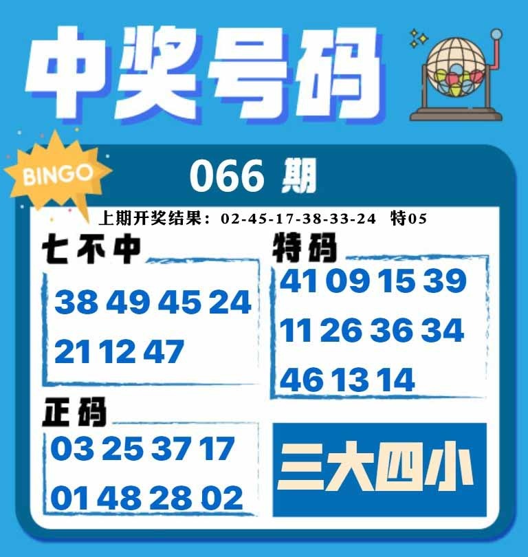 066期中奖号码[图]